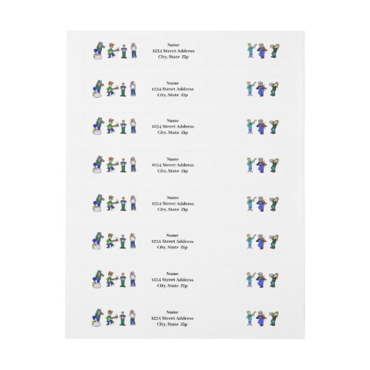 Hillbilly Musicians Wraparound Address Label (Vel)