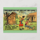 Hillbilly Outhouse Funny  Comic art Briefkaart (Voorkant)