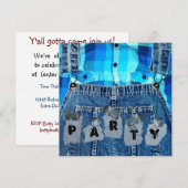 Hillbilly Party! Jean Overalls Pset en Duct Tape Kaart (Voorkant / Achterkant)