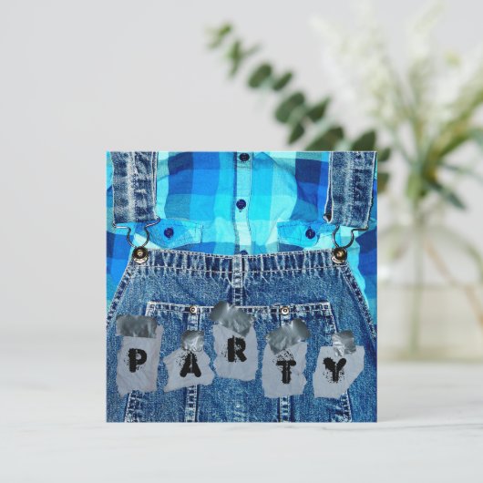 Hillbilly Party! Jean Overalls Pset en Duct Tape Kaart (Staand voorkant)