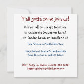 Hillbilly Party! Jean Overalls Pset en Duct Tape Kaart (Achterkant)