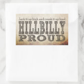 Hillbilly Proud Rechthoekige Sticker (Tas)