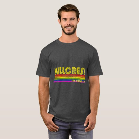  Hillcrest CA Gay Pride T-shirt (Voorkant volledig)