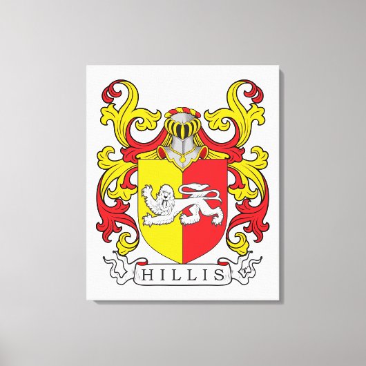 Hillis Family Crest Canvas Afdruk (Voorkant)