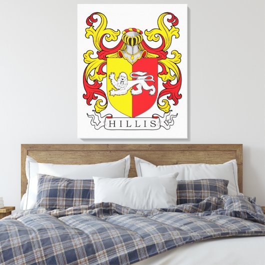 Hillis Family Crest Canvas Afdruk (Insitu (Slaapkamer))