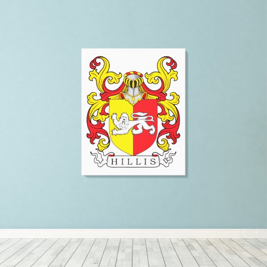 Hillis Family Crest Canvas Afdruk (Insitu (Houten vloer))