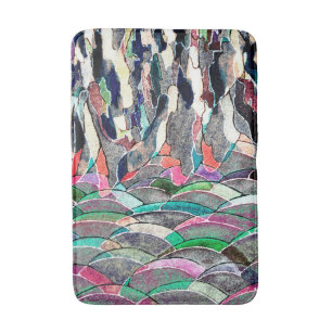Hills and Mountains Abstract Waterverf Bath Mat