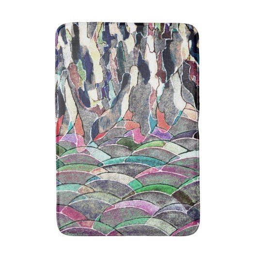 Hills and Mountains Abstract Waterverf Bath Mat (Voorkant Verticaal)