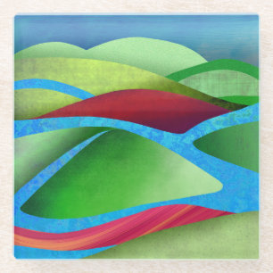 Hills on Ice Glazen Onderzetter