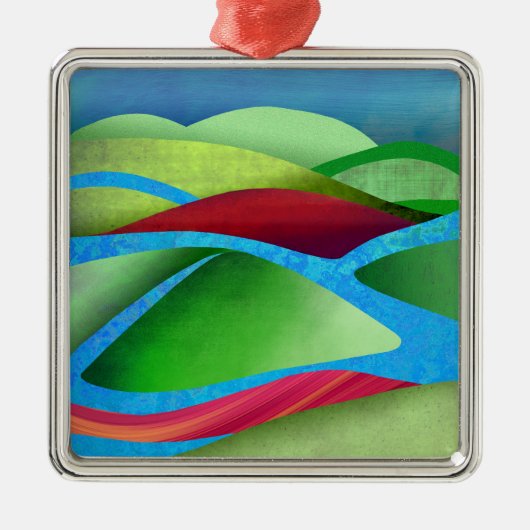 Hills on Ice Metalen Ornament (Voorkant)