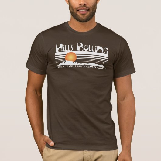 Hills Rolling - Bruin T-shirt met zonneontwerp (Voorkant)