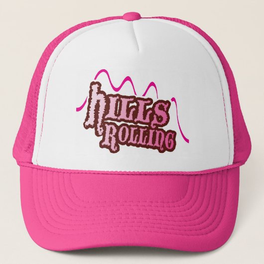 Hills Rolling - Trucker Hat in PINK Trucker Pet (Voorkant)