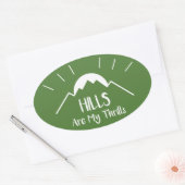 Hills zijn mijn trillingen ovale sticker (Envelop)