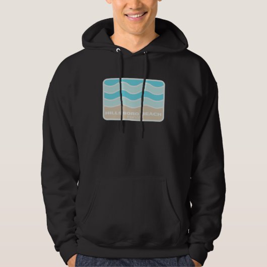 Hillsboro Beach Florida Retro FL Waves Beach Souve Hoodie (Voorkant)