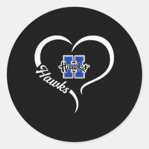 Hillsboro Hawks Logo Half Heart Slogan HS Ronde Sticker