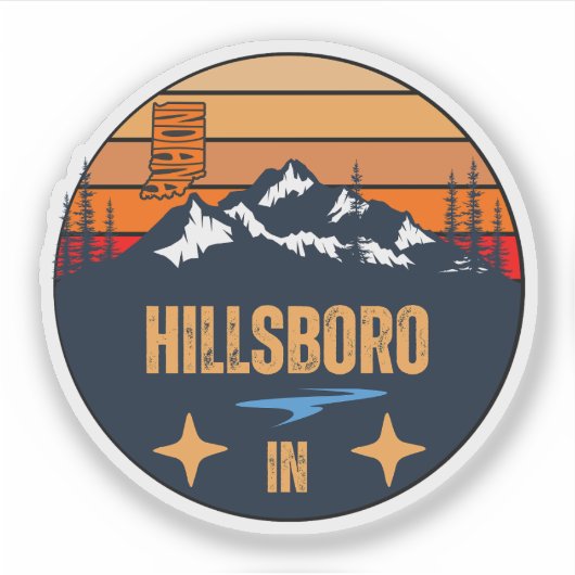 Hillsboro, Indiana Sticker (Voorkant)