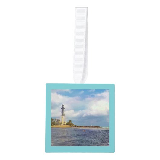 Hillsboro Inlet Light Kubus Ornament (Voorkant)