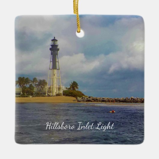 Hillsboro Inlet Light Square Ded Keramisch Ornament (Voorkant)
