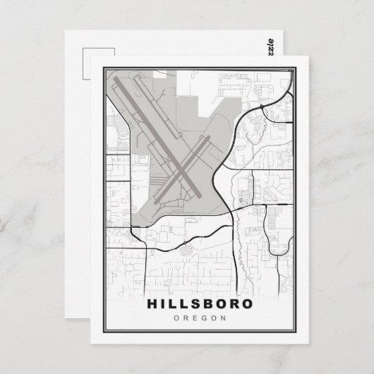 Hillsboro Map Briefkaart (Voorkant / Achterkant)