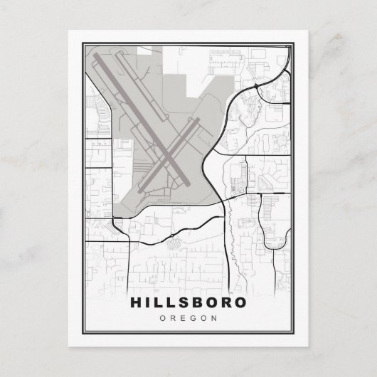 Hillsboro Map Briefkaart (Voorkant)