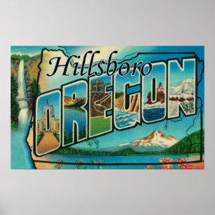 Hillsboro, Oregon - Grote lettertjes Poster