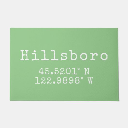 Hillsboro Oregon Latitude Longitude Deurmat (Voorkant)