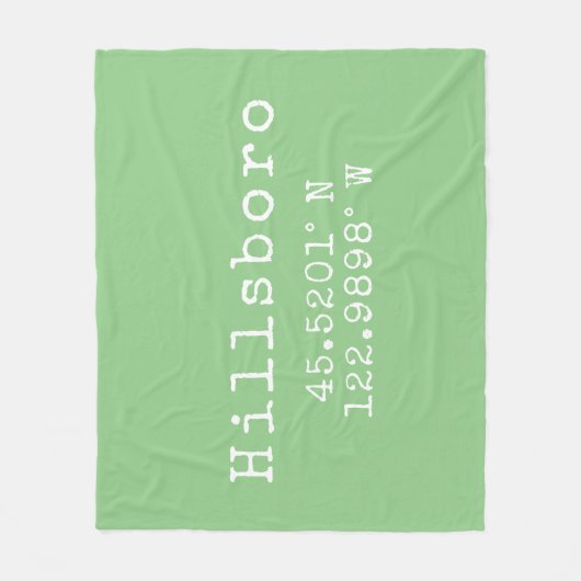 Hillsboro Oregon Latitude Longitude Fleece Deken (Voorkant)
