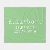 Hillsboro Oregon Latitude Longitude Fleece Deken (Voorkant (Horizontaal))