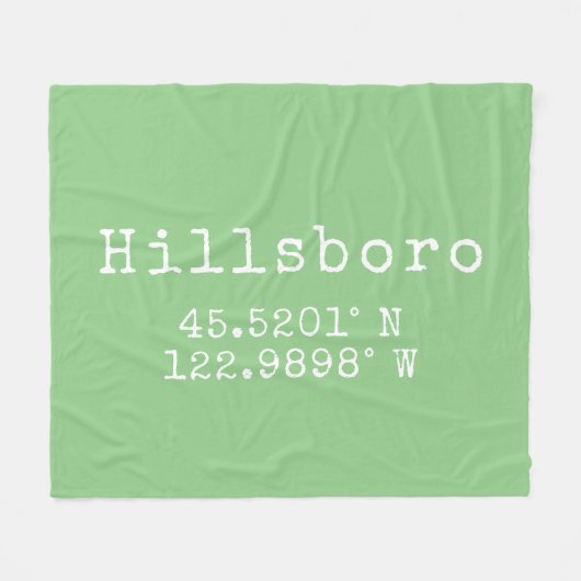 Hillsboro Oregon Latitude Longitude Fleece Deken (Voorkant (Horizontaal))