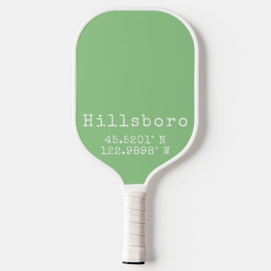 Hillsboro Oregon Latitude Longitude Pickleball Paddle (Achterkant)