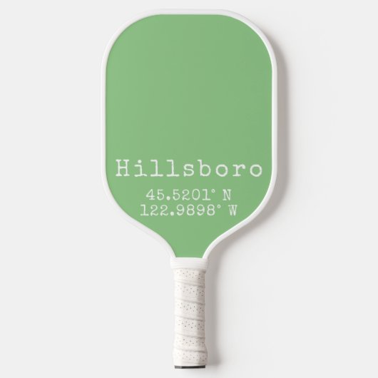 Hillsboro Oregon Latitude Longitude Pickleball Paddle (Voorkant)