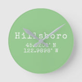 Hillsboro Oregon Latitude Longitude Ronde Klok (Voorkant)