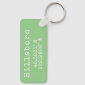 Hillsboro Oregon Latitude Longitude Sleutelhanger (Achterkant)