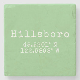 Hillsboro Oregon Latitude Longitude Stenen Onderzetter