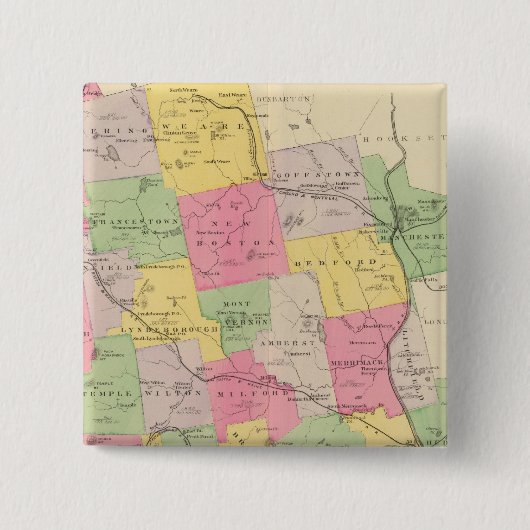Hillsborough County Vierkante Button 5,1 Cm (Voorkant)