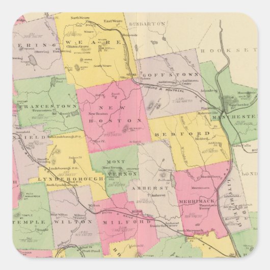 Hillsborough County Vierkante Sticker (Voorkant)