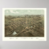Hillsdale, MI Panorama Map - 1866 Poster (Voorkant)