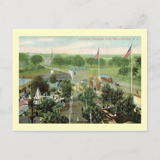 Hillside Amusement Park, Belleville, NJ Vintage Briefkaart (Voorkant)