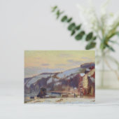 Hillside bij Croisset onder sneeuw Briefkaart (Staand voorkant)