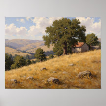 Hillside Eik en Stenen Cottage Impressionistische