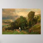 Hillside in Étretat, George Inness Fine Art Poster (Voorkant)