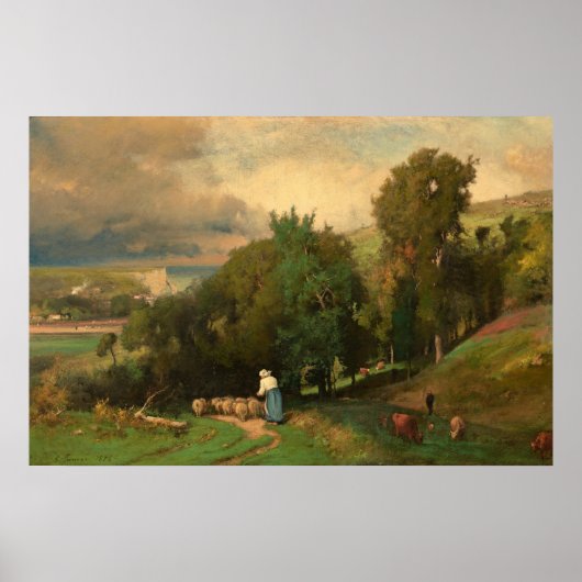 Hillside in Étretat, George Inness Fine Art Poster (Voorkant)