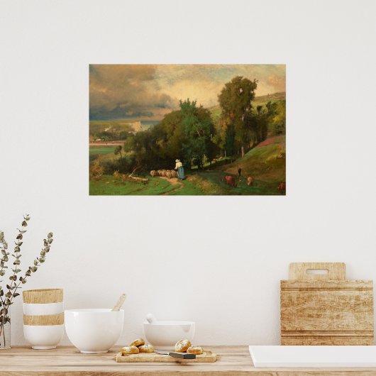 Hillside in Étretat, George Inness Fine Art Poster (Keuken)