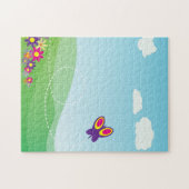 HILLSIDE MET BUTTERFLES EN STROMEN LEGPUZZEL (Horizontaal)