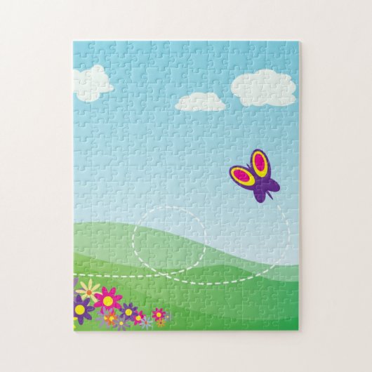 HILLSIDE MET BUTTERFLES EN STROMEN LEGPUZZEL (Verticaal)