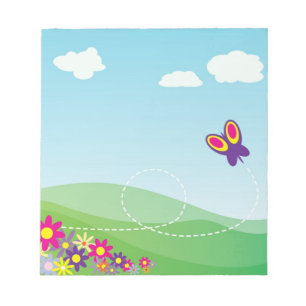 HILLSIDE MET BUTTERFLES EN STROMEN NOTITIEBLOK