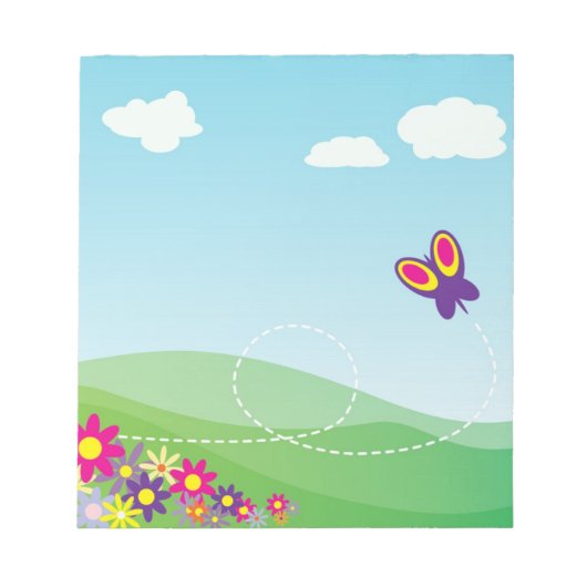HILLSIDE MET BUTTERFLES EN STROMEN NOTITIEBLOK (Voorkant)
