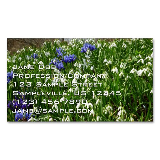 Hillside of Early Spring Flowers Landscape Magnetisch Visitekaartje (Voorkant)