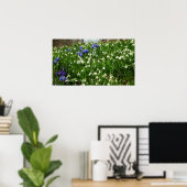 Hillside of Early Spring Flowers Landscape Poster (Thuiskantoor)