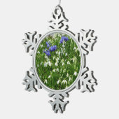 Hillside of Early Spring Flowers Landscape Tin Sneeuwvlok Ornament (Rechts)